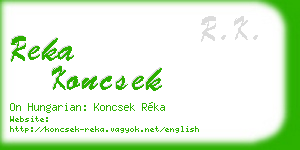 reka koncsek business card