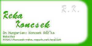 reka koncsek business card